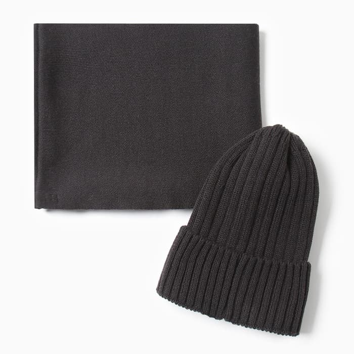 Комплект детский (шапка, снуд) KAFTAN, чёрный, размер 44-48 (6-12 мес.)