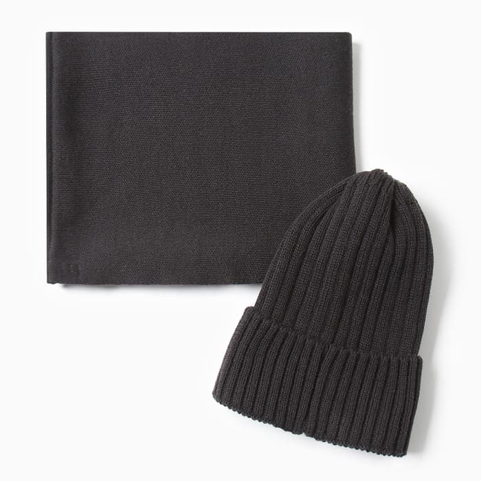 Шапка детская KAFTAN со снудом, чёрная, размер 48-52