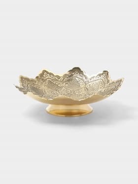 Блюдо «Лепестки», с узором, 21×21×5.7 см, латунь