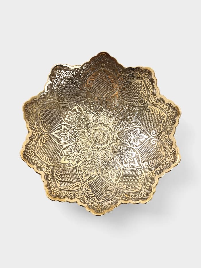 Блюдо «Лепестки», с узором, 21×21×5.7 см, латунь