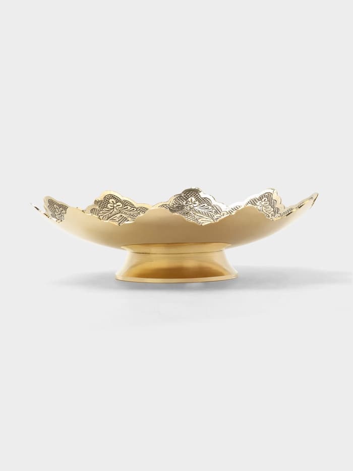 Блюдо «Лепестки», с узором, 21×21×5.7 см, латунь