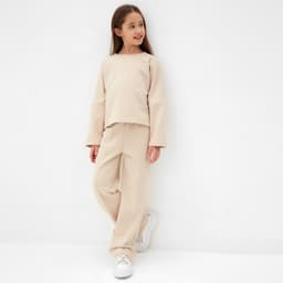 Свитшот для девочки MINAKU, бежевый, рост 128 см