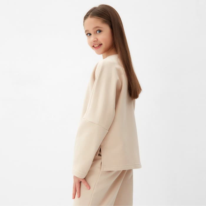Свитшот для девочки MINAKU, бежевый, рост 128 см