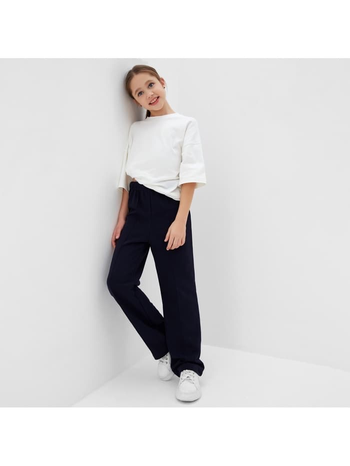 Брюки для девочки MINAKU, тёмно-синие, рост 134 см