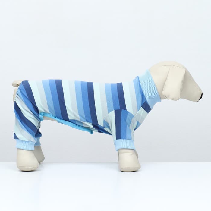 Попона послеоперационная, размер L, ОШ 28, ОГ 44, ОТ 35 см, вес 8-12 кг, вискоза, голубая