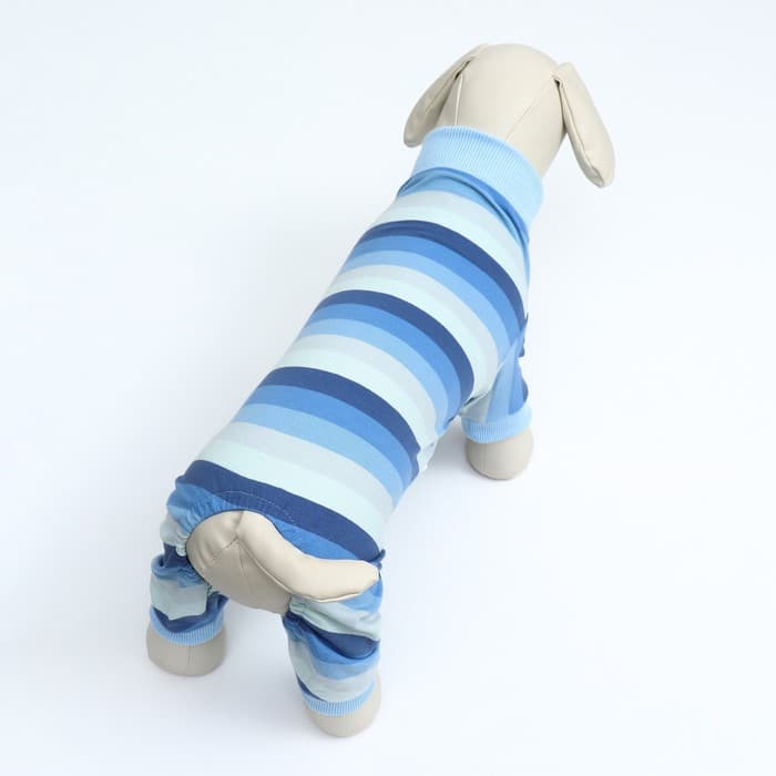 Попона послеоперационная, размер L, ОШ 28, ОГ 44, ОТ 35 см, вес 8-12 кг, вискоза, голубая