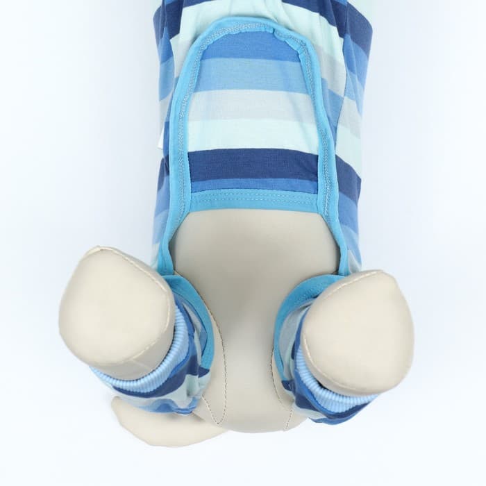 Попона послеоперационная, размер L, ОШ 28, ОГ 44, ОТ 35 см, вес 8-12 кг, вискоза, голубая