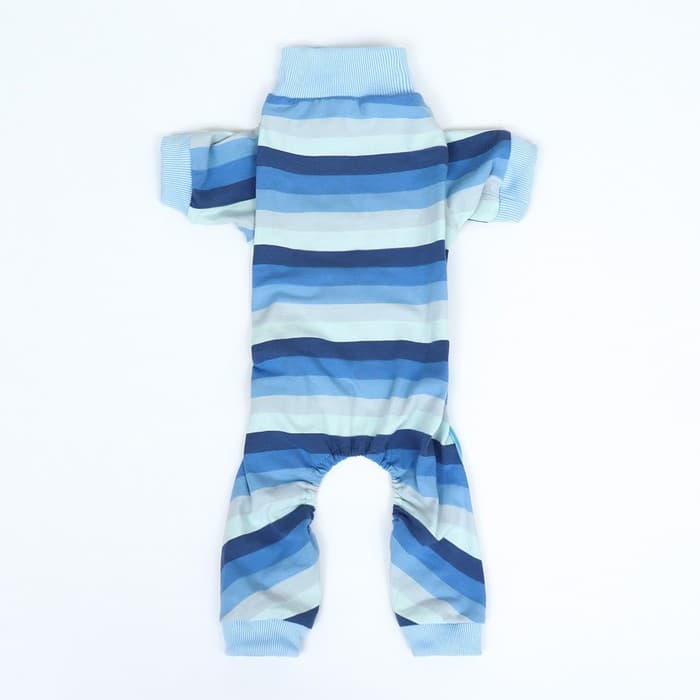 Попона послеоперационная, размер L, ОШ 28, ОГ 44, ОТ 35 см, вес 8-12 кг, вискоза, голубая