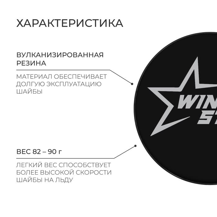 Шайба хоккейная Winter Star, детская, d=6 см