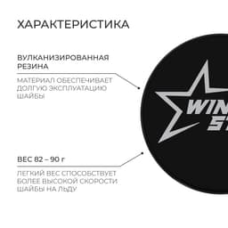 Шайба хоккейная Winter Star, детская, d=6 см