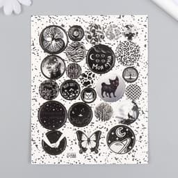 Декор для творчества картон «Фишки и пуговки. Чёрный», 24 шт., 13×16.5 см