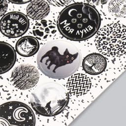 Декор для творчества картон «Фишки и пуговки. Чёрный», 24 шт., 13×16.5 см