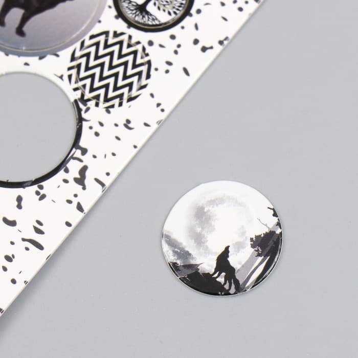 Декор для творчества картон «Фишки и пуговки. Чёрный», 24 шт., 13×16.5 см