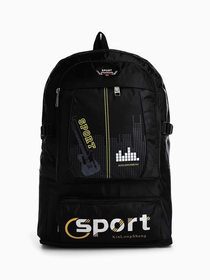 Рюкзак туристический, 35 л, с увеличением, с карманами, Sport XLS, чёрный