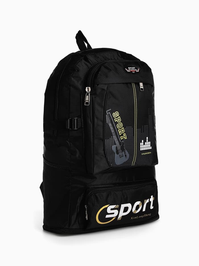 Рюкзак туристический, 35 л, с увеличением, с карманами, Sport XLS, чёрный