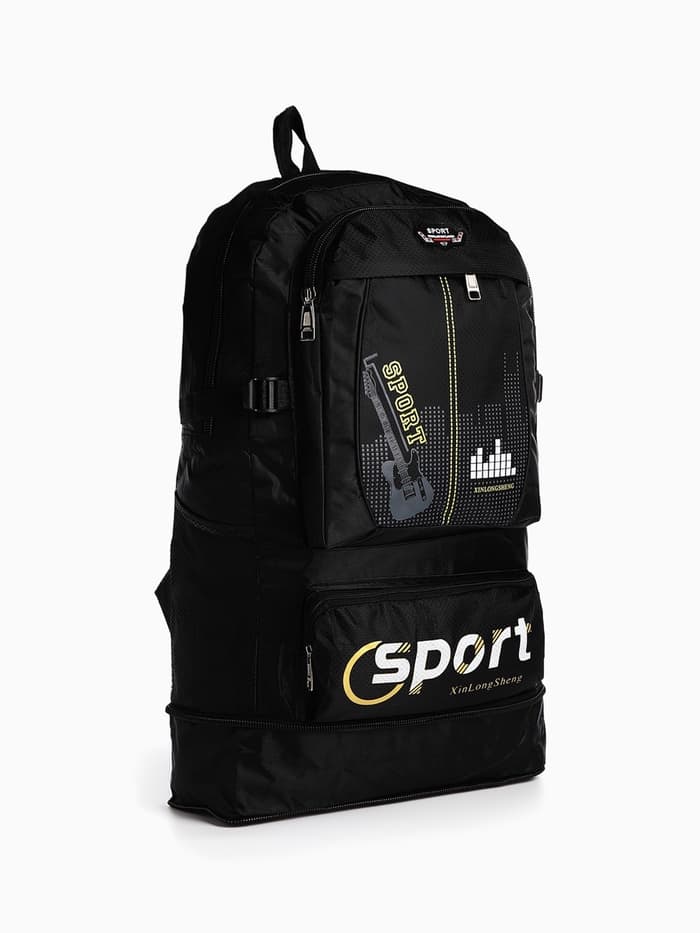 Рюкзак туристический, 35 л, с увеличением, с карманами, Sport XLS, чёрный