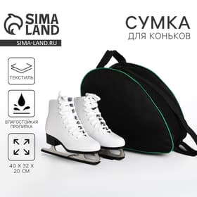 Сумка спортивная для коньков, 40×32×20 см, чёрная