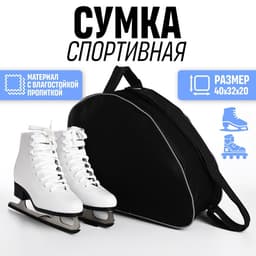 Сумка спортивная для коньков, 40×32×20 см, чёрная