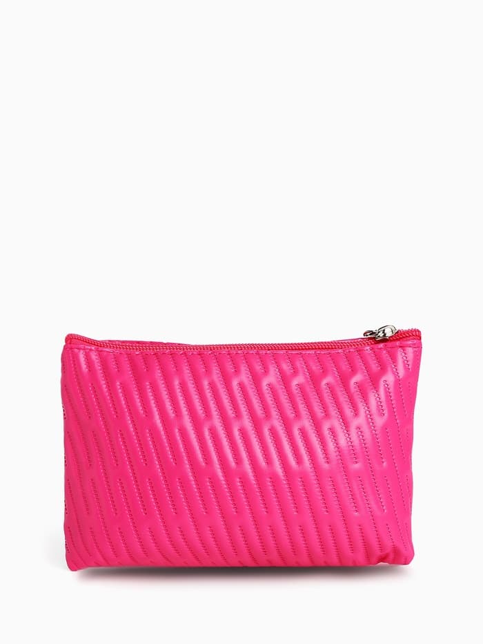 Косметичка на молнии плоская, с подкладкой, маленькая, с принтом, малиновая