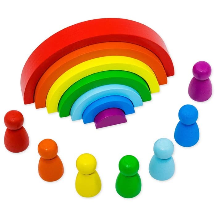 Пирамидка «Ступеньки. Радуга» Alatoys, 7 деталей