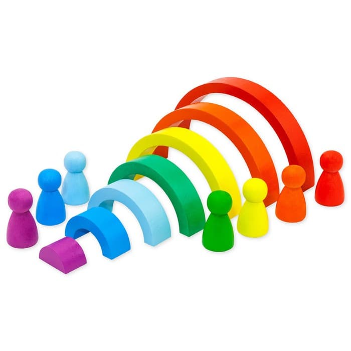 Пирамидка «Ступеньки. Радуга» Alatoys, 7 деталей