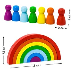 Пирамидка «Ступеньки. Радуга» Alatoys, 7 деталей