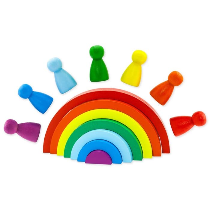 Пирамидка «Ступеньки. Радуга» Alatoys, 7 деталей