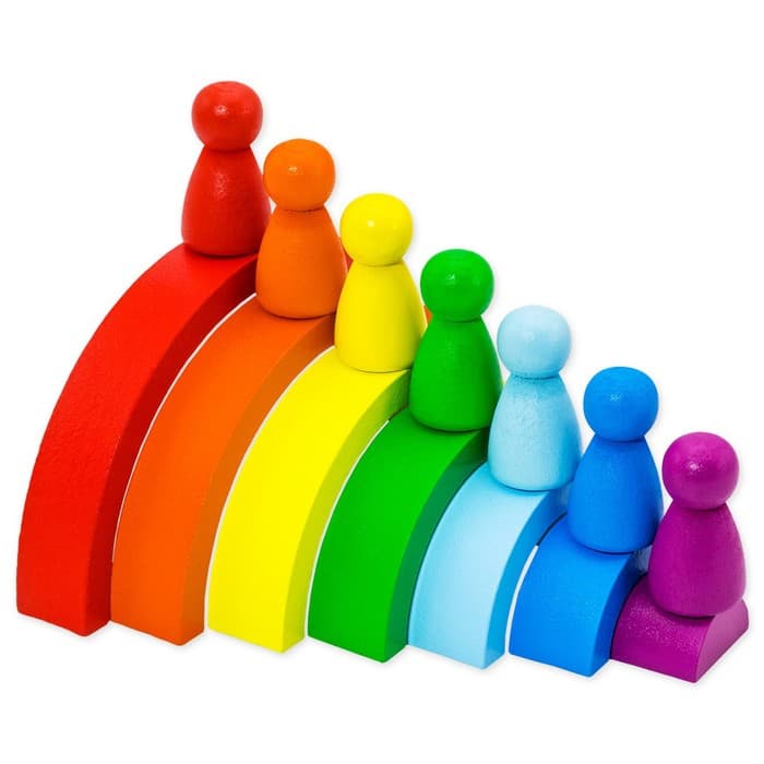 Пирамидка «Ступеньки. Радуга» Alatoys, 7 деталей