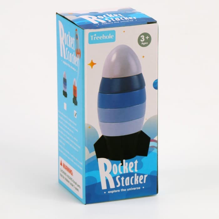 Деревянная пирамидка «Ракета», 7×7×17 см