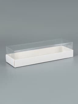 Коробка для муссовых пирожных, белый, 26×8.5×6 см