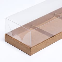 Коробка для муссовых пирожных 3 штуки, 26×8.5×6 Крафт