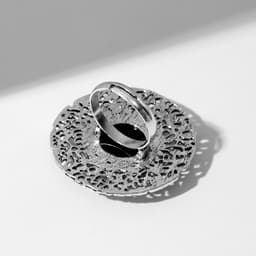 Кольцо «Этника. Ажурный круг», чёрное в чернёном серебре, безразмерное