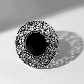 Кольцо «Этника. Ажурный круг», чёрное в чернёном серебре, безразмерное