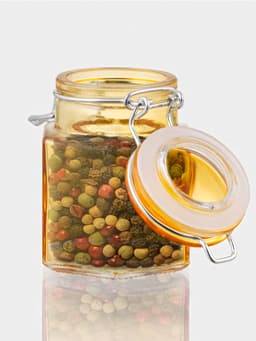 Банка для хранения сыпучих «Грани», 100 мл, 5.5×8 см, с бугельным замком, стекло, МИКС