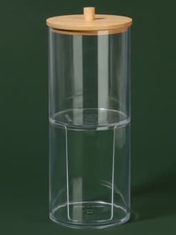 Органайзер для ватных палочек и дисков «BAMBOO», с крышкой, 2 секции, 7×18.5 см, прозрачный