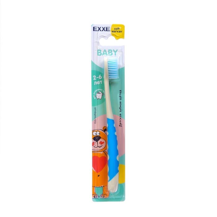 Детская зубная щетка EXXE Baby 2-6 лет, мягкая, МИКС