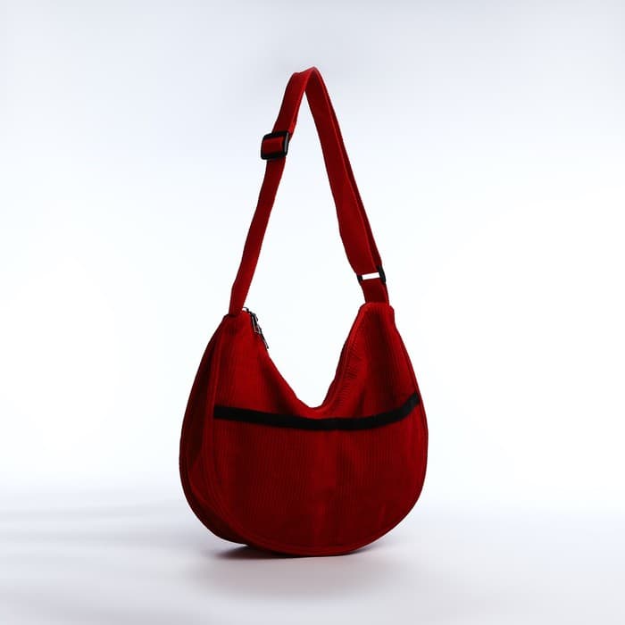 Сумка молодёжная на молнии, 32×10×20 см, красная