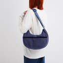 Сумка молодёжная на молнии, 32×10×20 см, тёмно-синяя