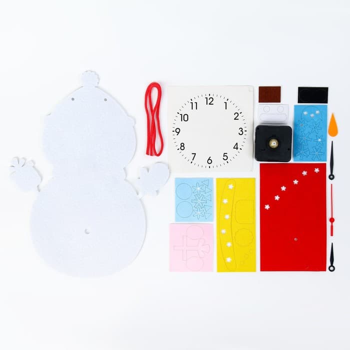 Часы настенные детские DIY «Снеговик», сделай сам, новогодние, плавный ход, 22×29 см