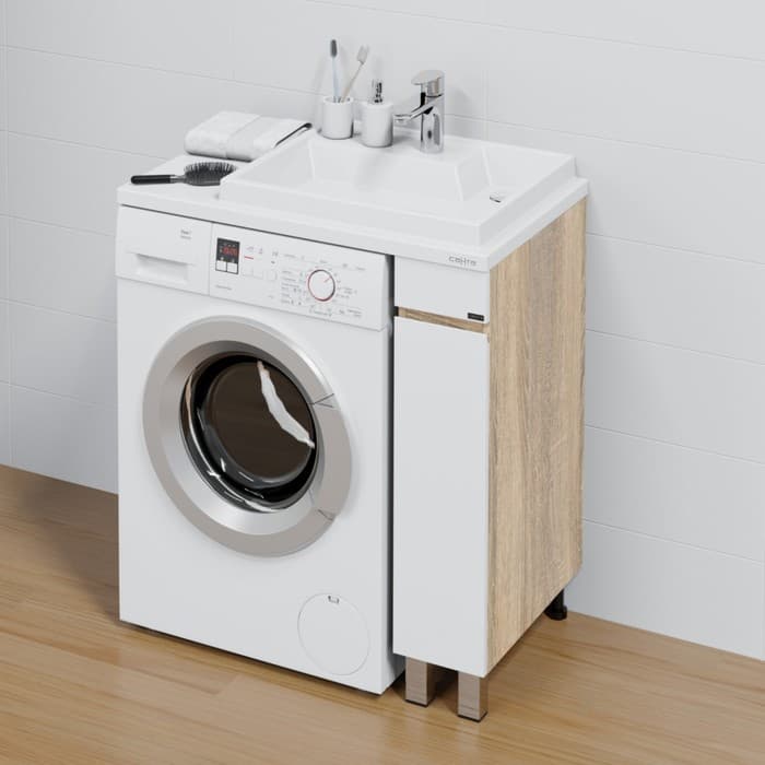 Тумба напольная «СаНта», под раковину «СаНта. Марс 19», над стиральной машиной, 1 дверь, цвет янтарный