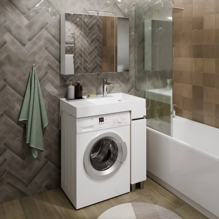 Тумба напольная «СаНта», под раковину «СаНта. Марс 19», над стиральной машиной, 1 дверь, цвет янтарный