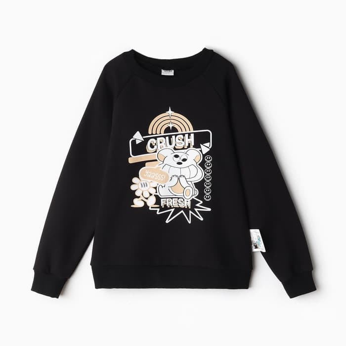 Свитшот детский MINAKU, чёрный, рост 128 см