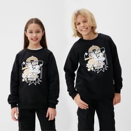 Свитшот детский MINAKU, чёрный, рост 128 см
