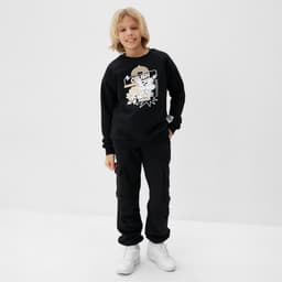 Свитшот детский MINAKU, чёрный, рост 128 см