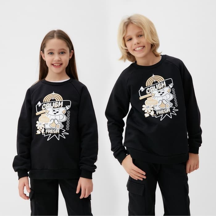 Свитшот детский MINAKU, чёрный, рост 152 см