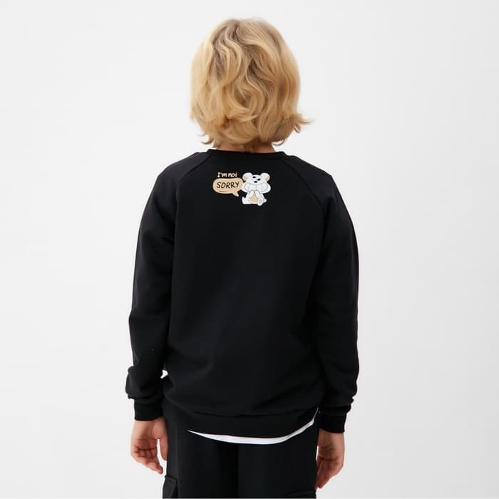 Свитшот детский MINAKU, чёрный, рост 164 см