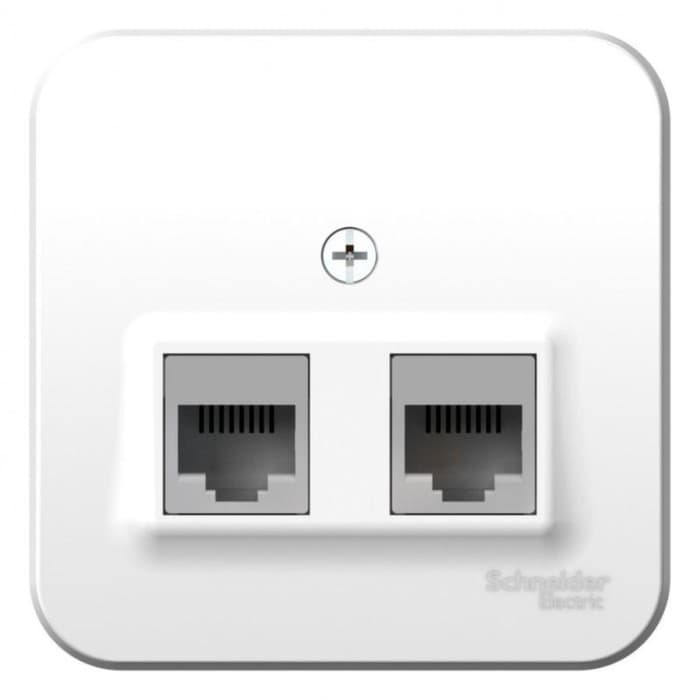 Розетка компьютерная двухместная ОП Blanca RJ45, категория 5E, с изолирующей пластиной, белая SE BLNIA045451