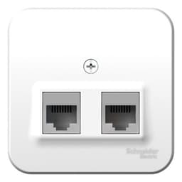 Розетка компьютерная двухместная ОП Blanca RJ45, категория 5E, с изолирующей пластиной, белая SE BLNIA045451