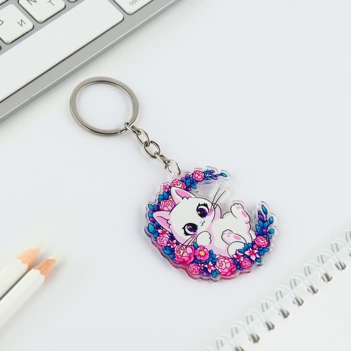 Брелок для ключей «Котики» парный набор, 2 шт., 6×6.1 см