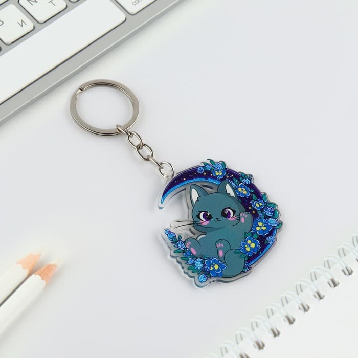 Брелок для ключей «Котики» парный набор, 2 шт., 6×6.1 см